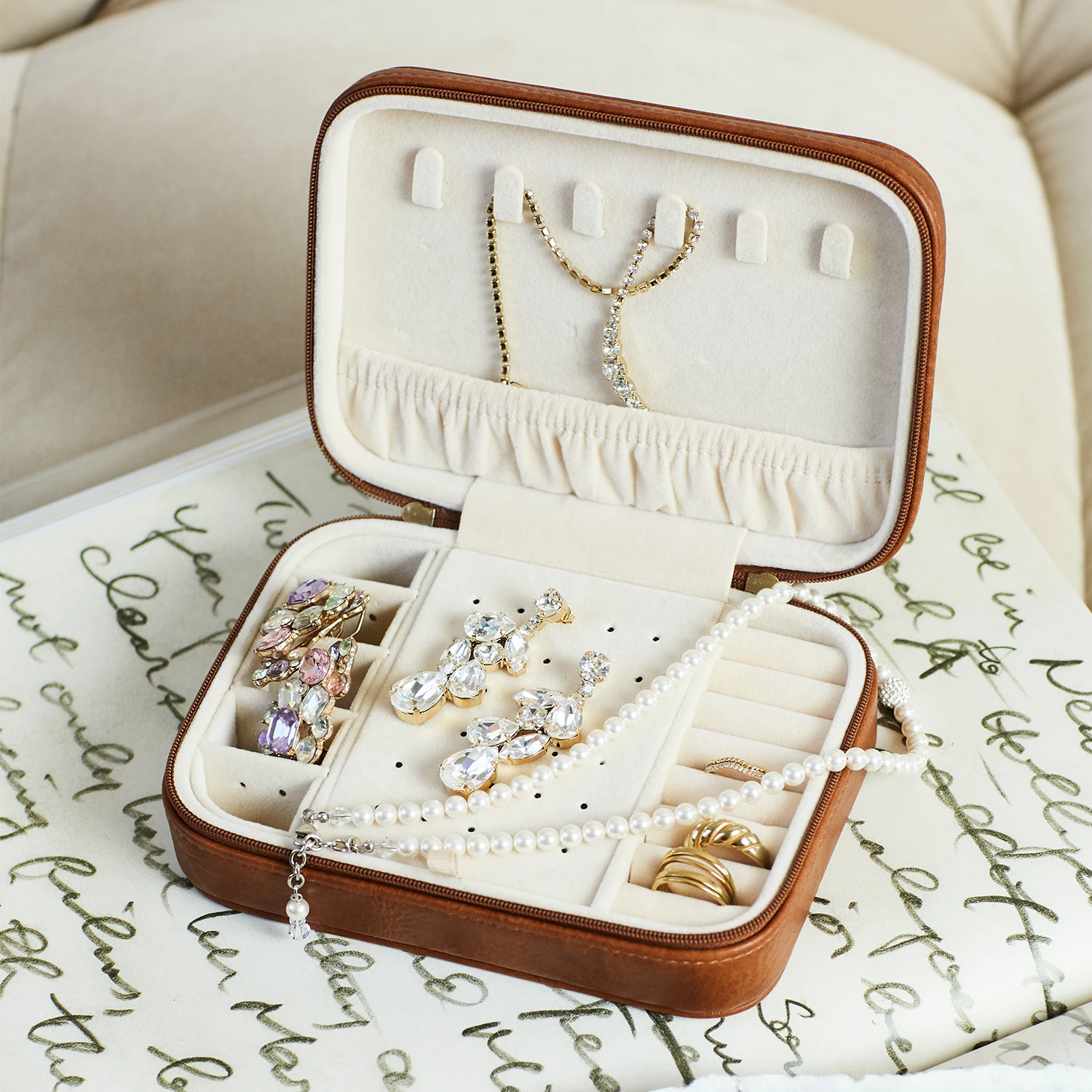 Fab Seventies - Burned Caramel - Sieradendoosje 4 Fab Seventies - Burned Caramel - Sieradendoosje - Afbeelding 2